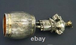 Vintage Sterling Silver 925 Wine Glass Shot Gilding Ukriane Traditional Costume