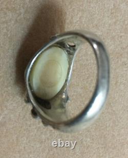 Vintage Sterling Silver Blue Eyeball Ring Glass Eye Size 8, 14 Gram