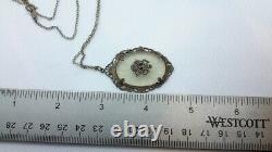 Vintage Sterling Silver CAMPHOR Glass Pendant Sweetheart Army WWll