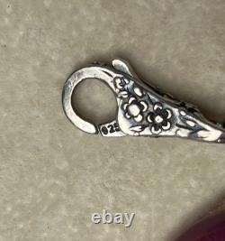 Vintage Sterling Silver Charm Bracelet 7.5 Fits 7 Glass & Silver Charms Heavy