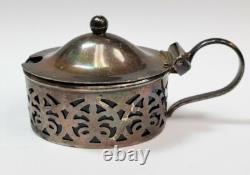 Vintage Sterling Silver Cobalt Blue Glass Mini Pitcher Creamer