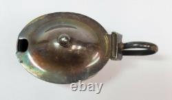 Vintage Sterling Silver Cobalt Blue Glass Mini Pitcher Creamer