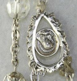 Vintage Sterling Silver Crystal Rosary From Roma Italy Rome