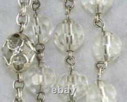 Vintage Sterling Silver Crystal Rosary From Roma Italy Rome