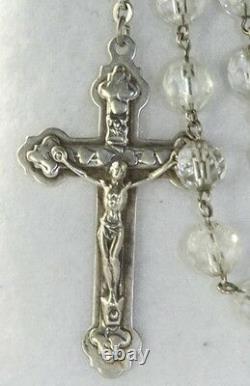 Vintage Sterling Silver Crystal Rosary From Roma Italy Rome