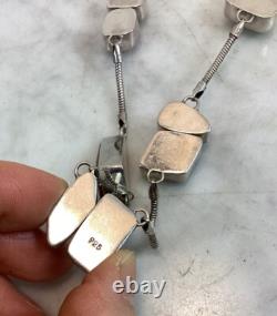 Vintage Sterling Silver Dichroic Art Glass Necklace