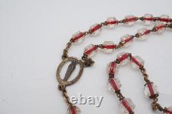 Vintage Sterling Silver Glass Bead Rosary