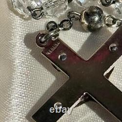 Vintage Sterling Silver & Glass Bead Rosary