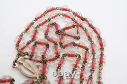 Vintage Sterling Silver Glass Bead Rosary