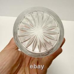 Vintage Sterling Silver Guilloche Enamel Roses Lid Etched Glass Condiment Jar