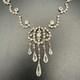 Vintage Sterling Silver Lavalier Necklace Clear Paste Chandelier Drop 18 Read