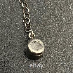 Vintage Sterling Silver Lavalier Necklace Clear Paste Chandelier Drop 18 READ