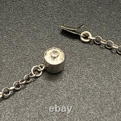 Vintage Sterling Silver Lavalier Necklace Clear Paste Chandelier Drop 18 READ