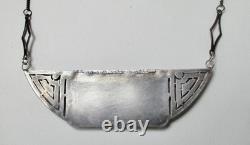 Vintage Sterling Silver/Marcasite/Glass/Enamel Necklace