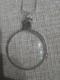 Vintage Sterling Silver Mounted Magnifying Glass Pendant Necklace Art Deco Style