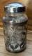 Vintage Sterling Silver Nestle Glass Pierced Floral 4 5/8 Jar 1920-1940