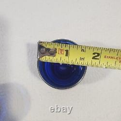 Vintage Sterling Silver Overlay Cobalt Blue Glass Decanter / Shot Glass Set 12pc