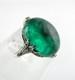 Vintage Sterling Silver Paste Glass Green White Gems Ring 925 Size 6 6.7g As Is