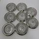 Vintage Sterling Silver Rim Glass Starburst Coasters Set Of 8, 4 Round