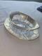 Vintage Sterling Silver Rim Overlay Glass Candy Bowl & Underplate Dish Set 925
