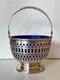 Vintage Sterling Silver Sugar Basket With Original Cobalt Glass Insert
