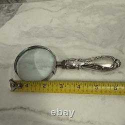 Vintage Sterling Silver Weighted Handle Magnifying Glass Palm Beach Estate Find