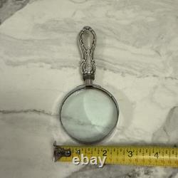 Vintage Sterling Silver Weighted Handle Magnifying Glass Palm Beach Estate Find