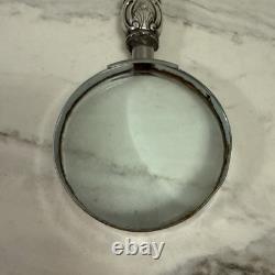 Vintage Sterling Silver Weighted Handle Magnifying Glass Palm Beach Estate Find