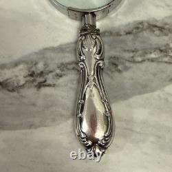 Vintage Sterling Silver Weighted Handle Magnifying Glass Palm Beach Estate Find