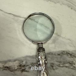 Vintage Sterling Silver Weighted Handle Magnifying Glass Palm Beach Estate Find