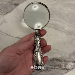 Vintage Sterling Silver Weighted Handle Magnifying Glass Palm Beach Estate Find