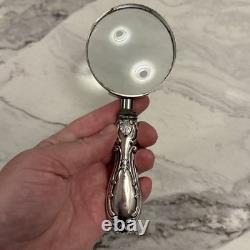 Vintage Sterling Silver Weighted Handle Magnifying Glass Palm Beach Estate Find