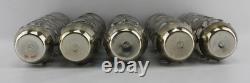 Vintage Sterling Silver Wrapped Drinking Glass Mexico. 925 Silver Set of 5 JRS