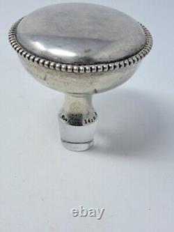 Vintage Sterling Silver and Glass Doorknob Bottle Stopper Hallmarked