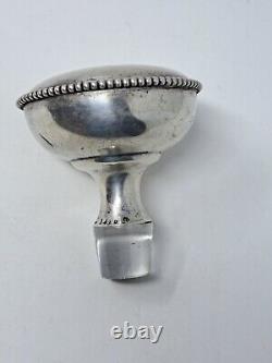 Vintage Sterling Silver and Glass Doorknob Bottle Stopper Hallmarked