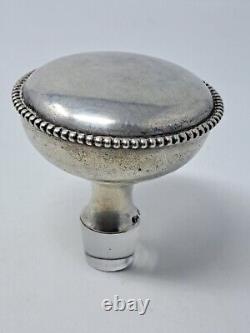 Vintage Sterling Silver and Glass Doorknob Bottle Stopper Hallmarked