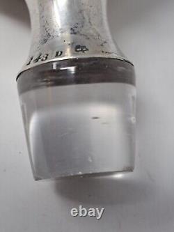 Vintage Sterling Silver and Glass Doorknob Bottle Stopper Hallmarked