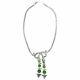Vintage Sterling Silver And Green Glass R Derosa Necklace