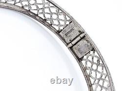 Vintage Sterling Vaseline Uranium Glass Bracelet Art Deco Silver Filigree 1930s