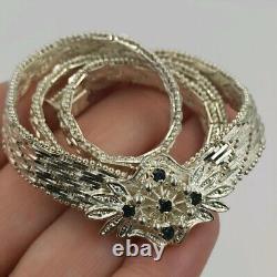 Vintage Sterling silver 925 Necklace Sapphire glass Italy, 1980s, 37.8g