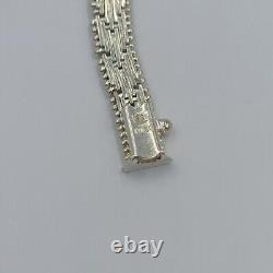 Vintage Sterling silver 925 Necklace Sapphire glass Italy, 1980s, 37.8g