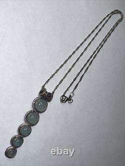 Vintage Sterling silver 925 opaline glass pendant