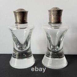 Vintage Steuben Glass Sterling Silver Salt Pepper Shakers Arthur Douglas Pair