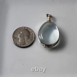 Vintage Style Antique Glass Sterling Silver Locket Pendant Pools of Light