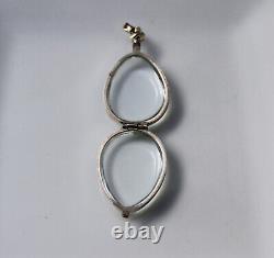 Vintage Style Antique Glass Sterling Silver Locket Pendant Pools of Light