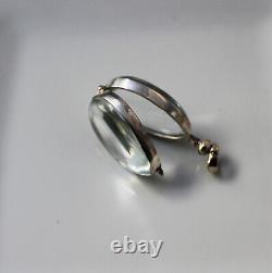 Vintage Style Antique Glass Sterling Silver Locket Pendant Pools of Light