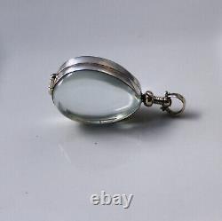 Vintage Style Antique Glass Sterling Silver Locket Pendant Pools of Light