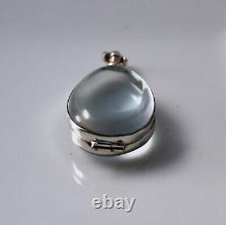 Vintage Style Antique Glass Sterling Silver Locket Pendant Pools of Light