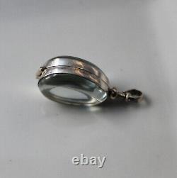 Vintage Style Antique Glass Sterling Silver Locket Pendant Pools of Light