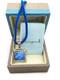 Vintage Tagliamonte Italy Sterling Silver Blue Venetian Glass Intaglio Pendant